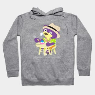 Mr.Purple bear in Hawaii shirt with shaved ice Hoodie